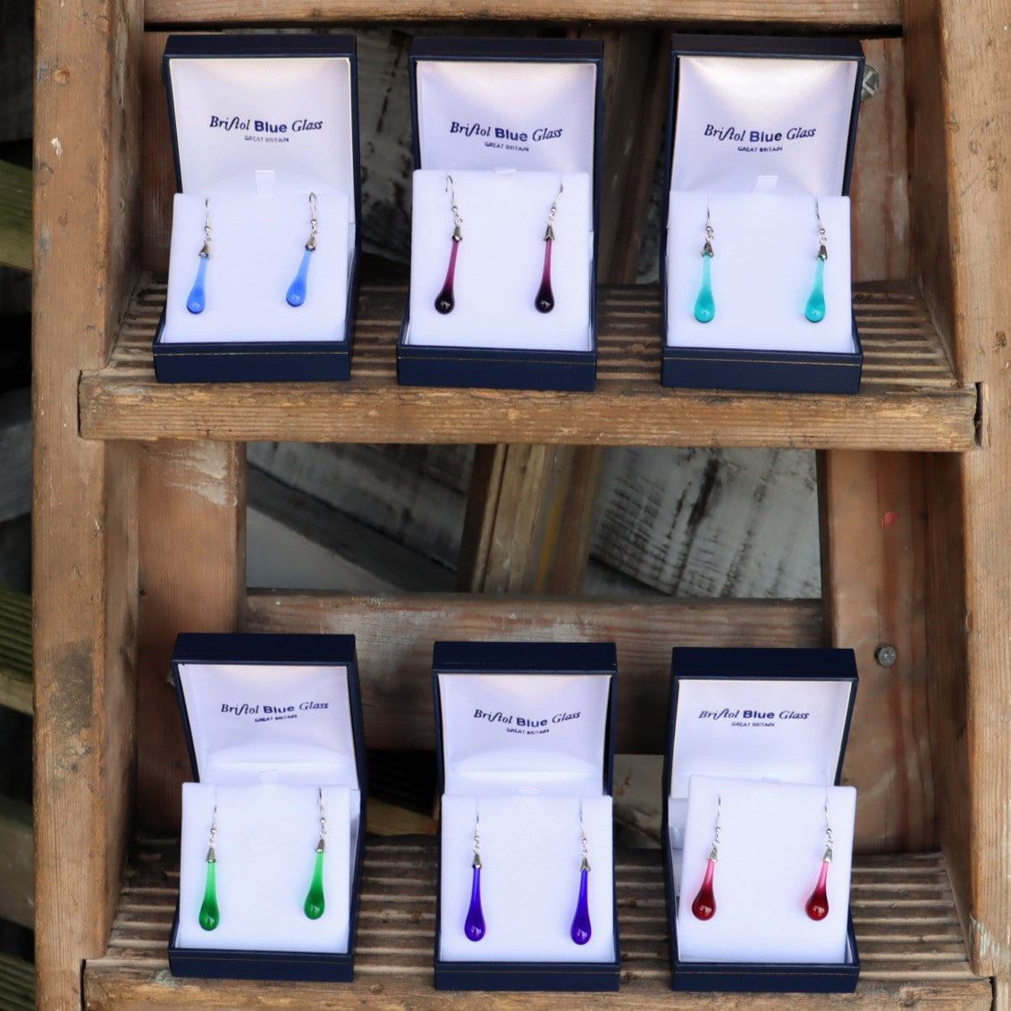 Hook Earrings Bristol Blue Glass