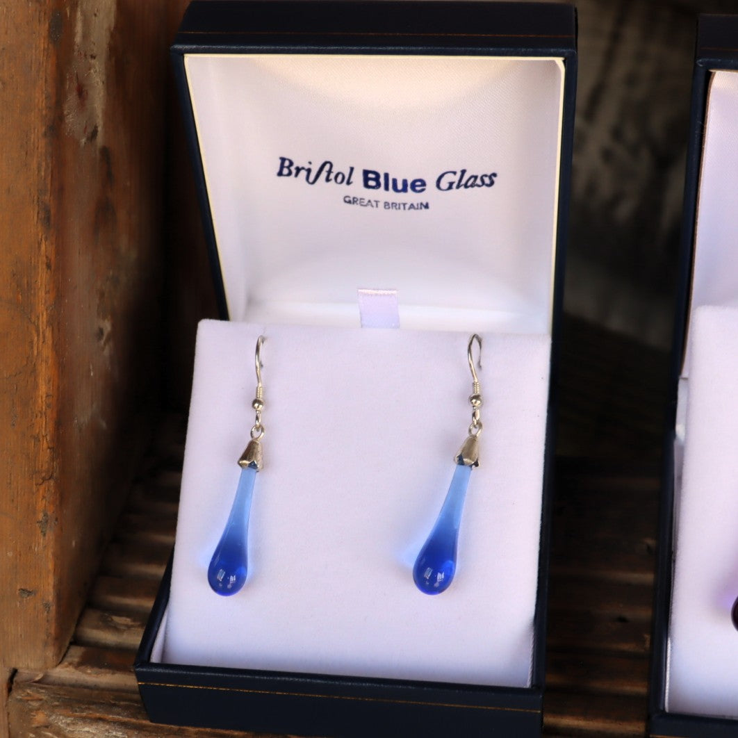 Hook Earrings Bristol Blue Glass