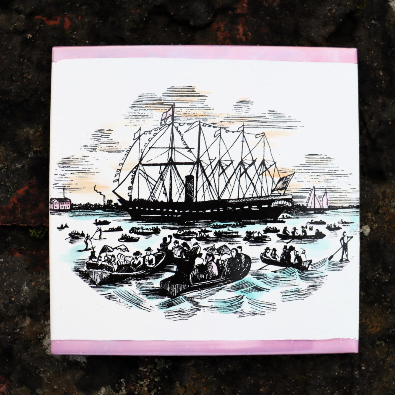 SSGB x Bev Milward Hand-Painted Ship Tile