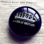 SS Great Britain Paperweight Bristol Blue Glass