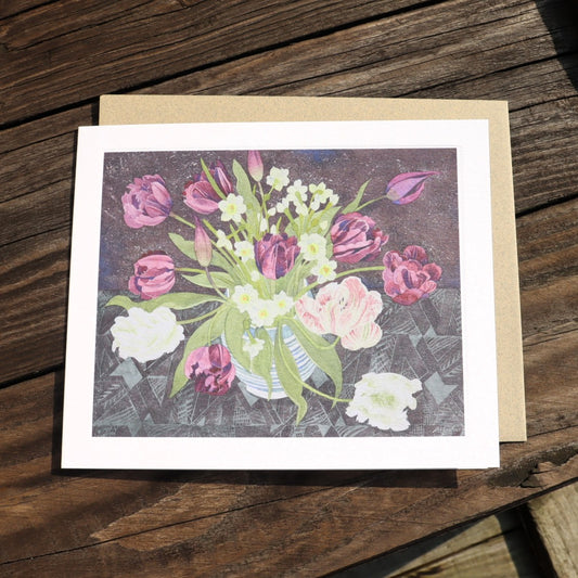 Sandler Mug with Tulips and Narcissi Greetings Card