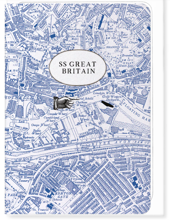 Map of Bristol SS Great Britain Greetings Card