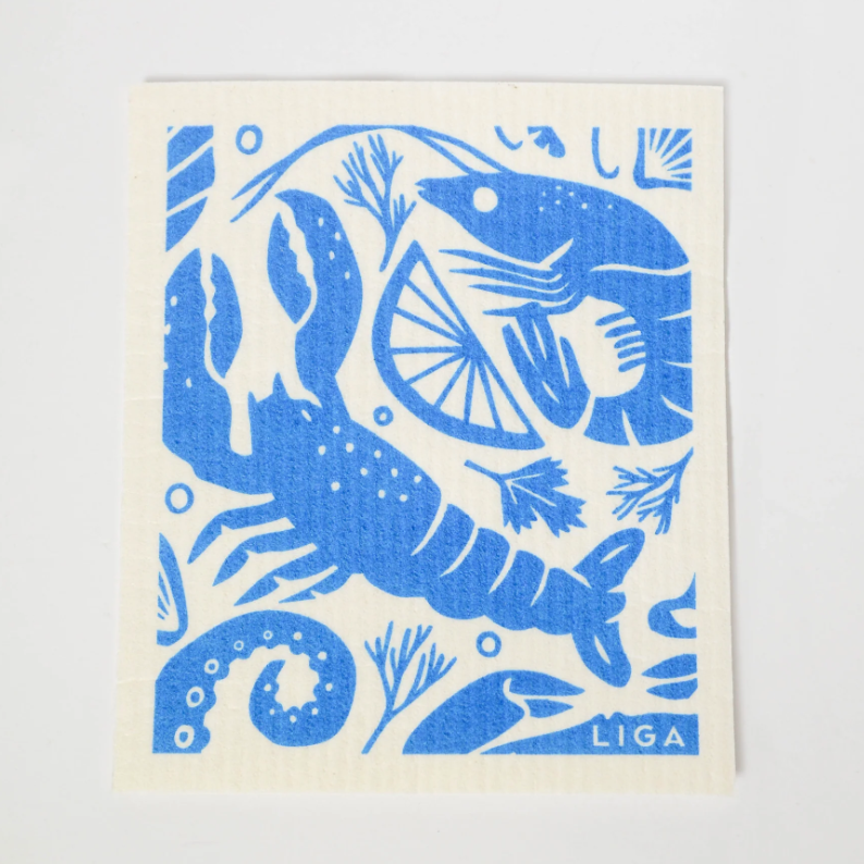 Seafood Platter Eco Dishcloths