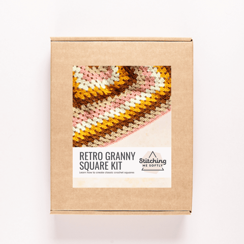 Retro Granny Square Blanket Kit