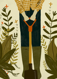 Gardener Man Illustration Card