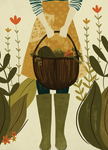Gardener Woman Illustration Card