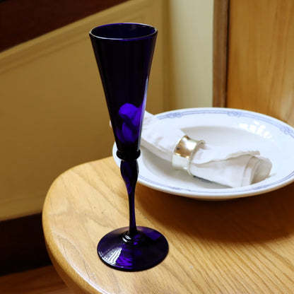 Champagne Flute Bristol Blue Glass