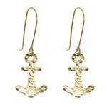 Hammered Brass Anchor Earrings