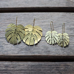 Hammered Tropical Leaf Earrings