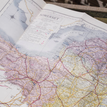 Antique County Map of Somersetshire circa 1884