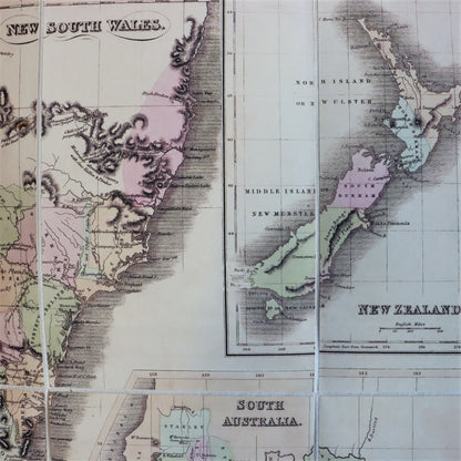 Old Map of Australian Colonies circa 1854