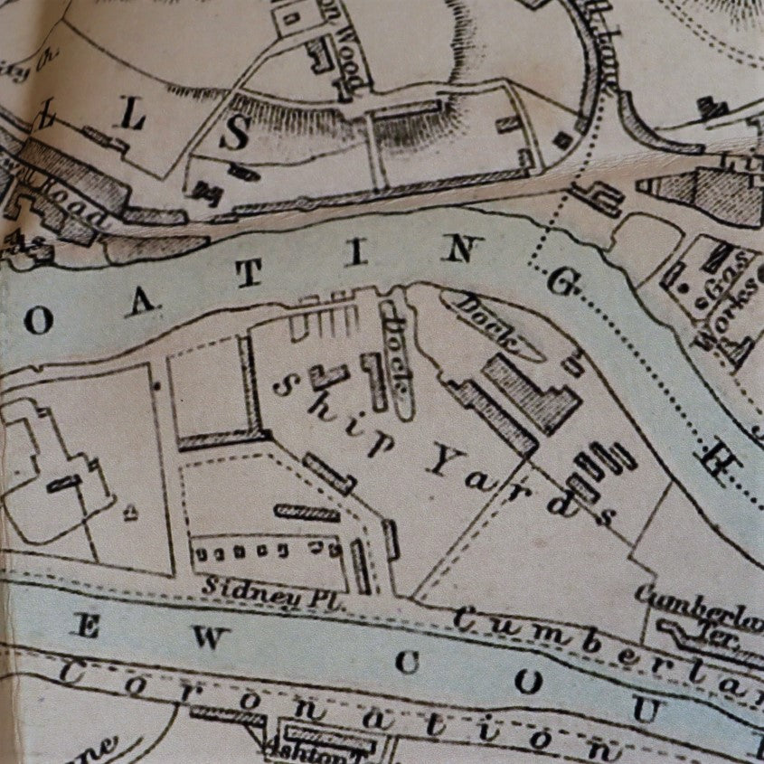 Old Map of Bristol City, England circa 1872