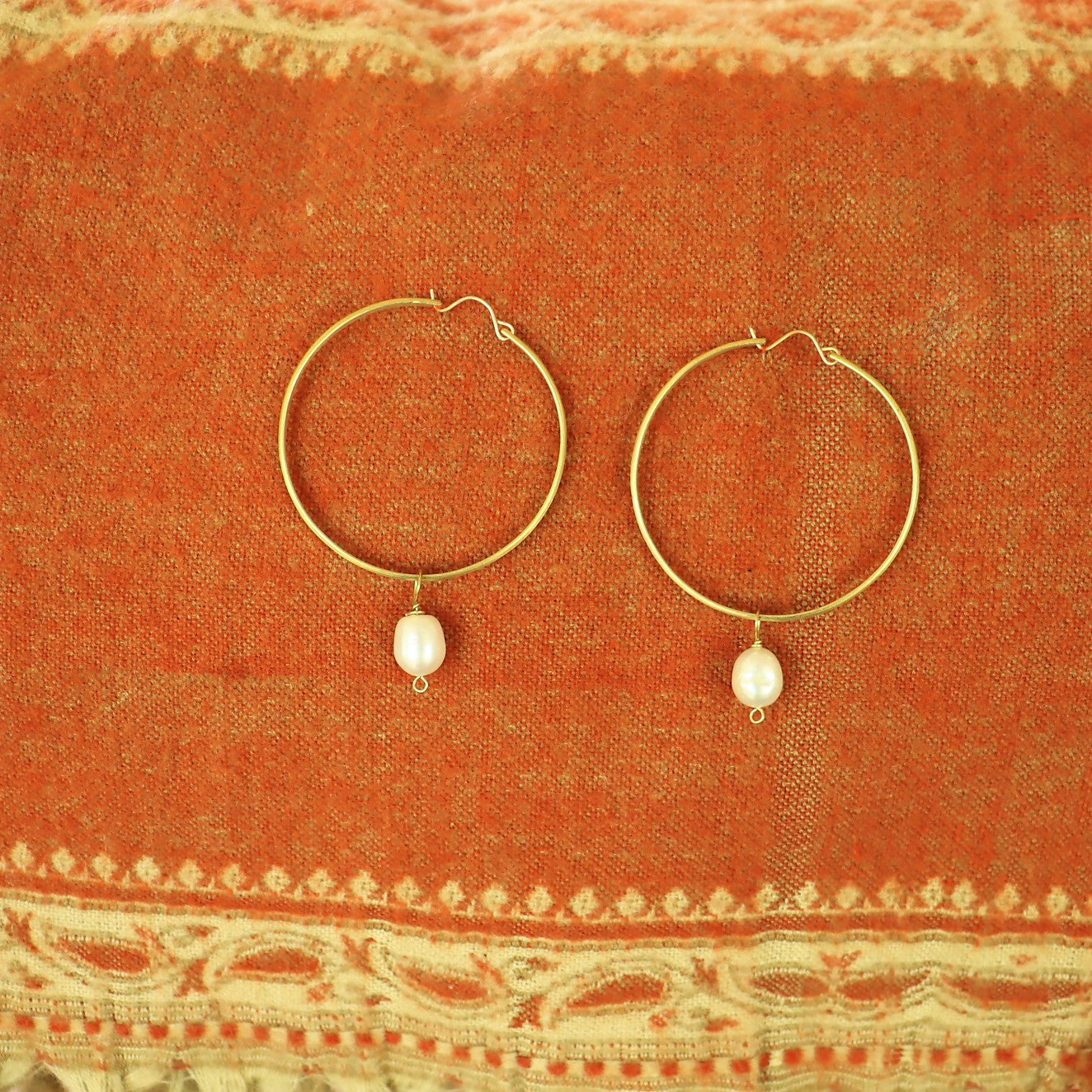 Pearl Hoop Earrings