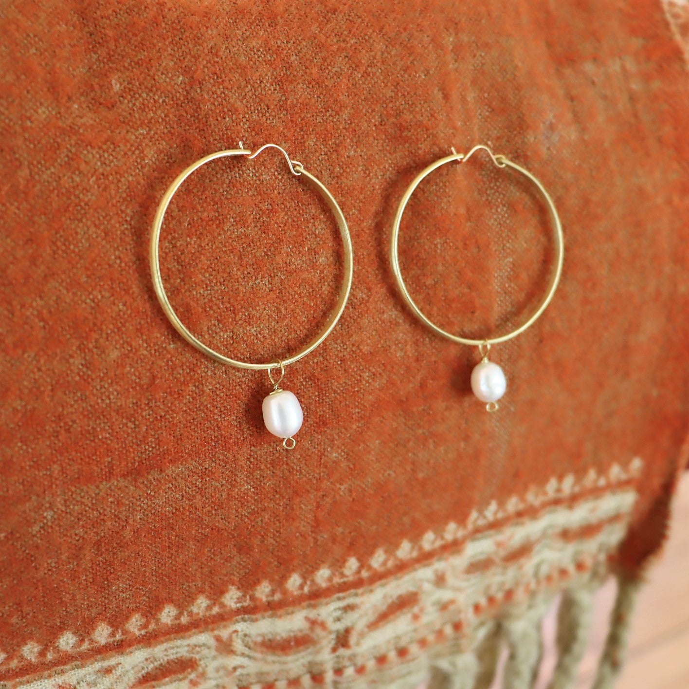 Pearl Hoop Earrings