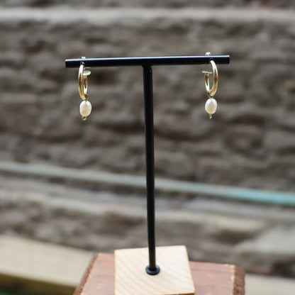 Pearl Hoop Earrings (small)