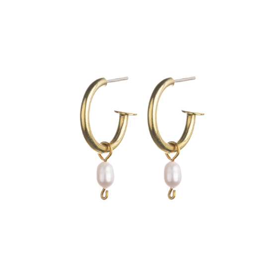 Pearl Hoop Earrings (small)