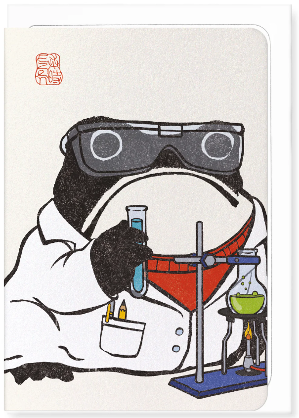 Scientist Ezen Frog Greetings Card
