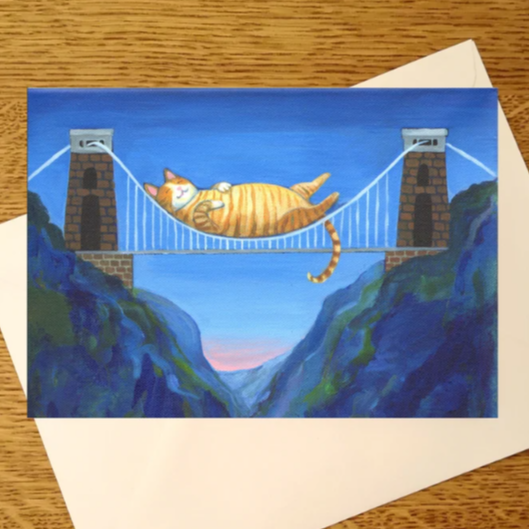 Sleepy Cat Greetings Card