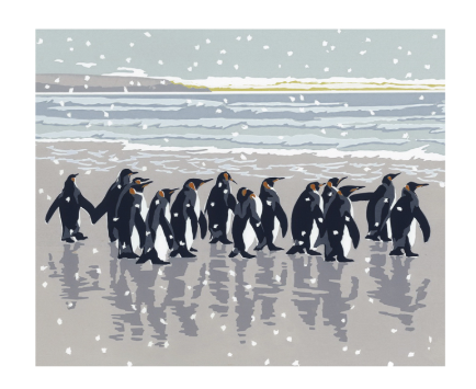 Snowy Beach Kings Greetings Card