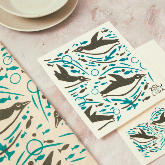 Swimming Penguin Dishcloths