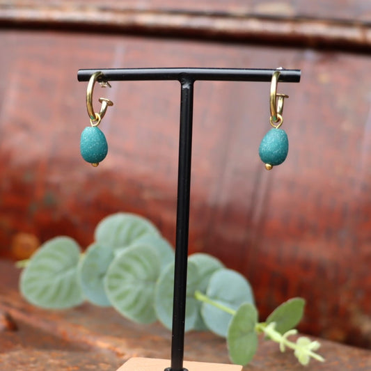 Teal Egyptian Hoops