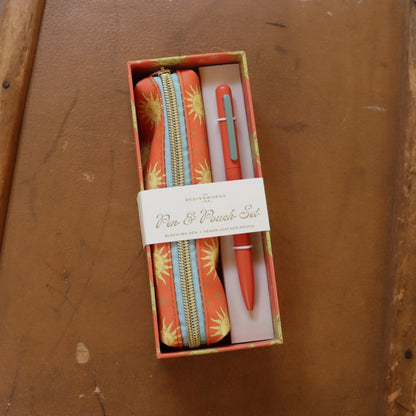 Terracotta Sun Pen & Pouch Set