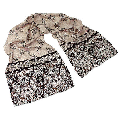 William Morris Natural Crepe de Chine Scarf