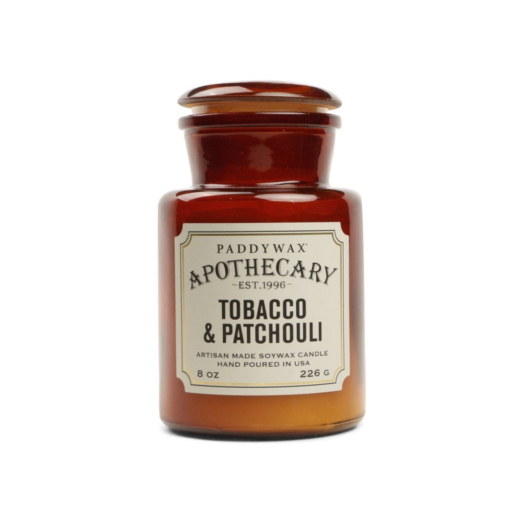 Paddywax Apothecary Tobacco & Patchouli candle on a white background