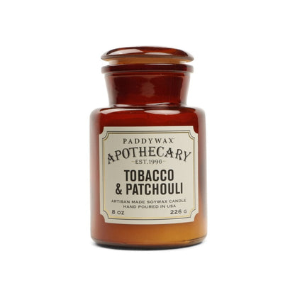 Paddywax Apothecary Tobacco & Patchouli candle on a white background