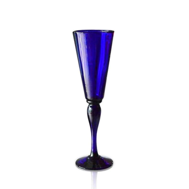 Champagne Flute Bristol Blue Glass
