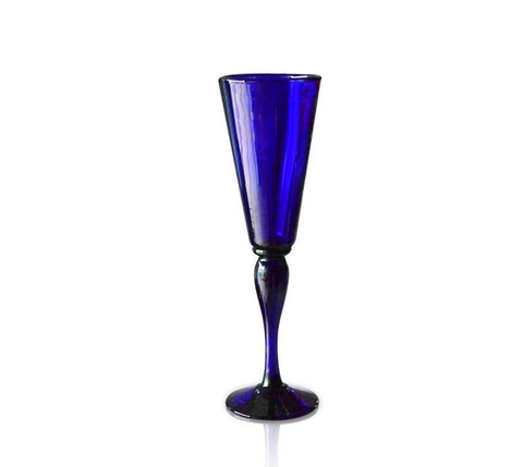 Champagne Flute Bristol Blue Glass